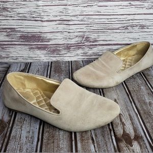 Birdies Size 9.5 Latte The Starling Suede Leather Slip On Smoking Loafers Flats